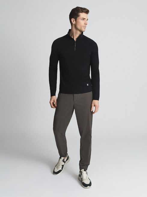 Affleck Golf Stretch Merino Zip Neck Jumper