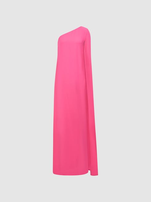 Nina Cape One Shoulder Maxi Dress