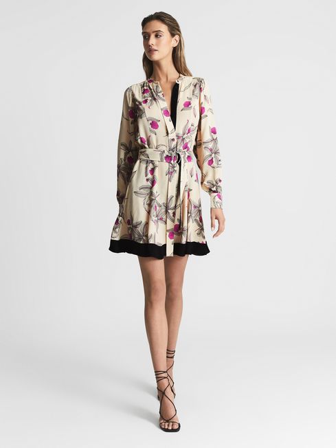 Zoe Orchid Print Mini Dress