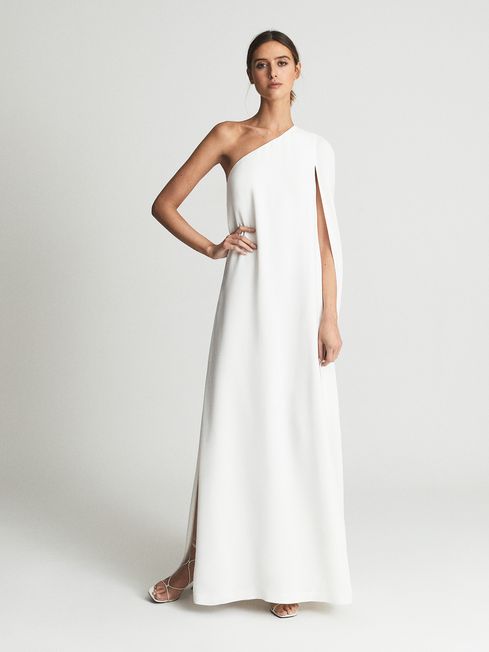 Nina Cape One Shoulder Maxi Dress