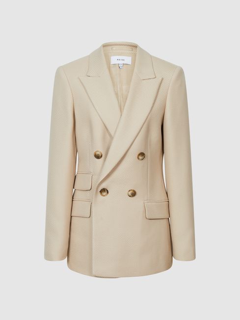 Logan Double Breasted Twill Blazer