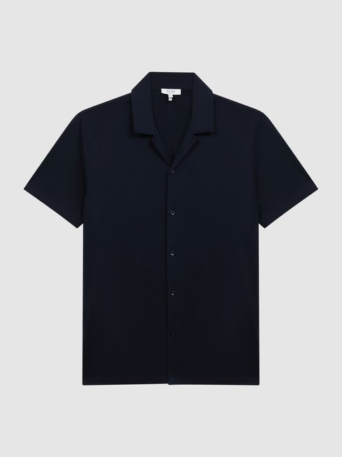 Caspa Mercerised Jersey Cuban Collar Shirt