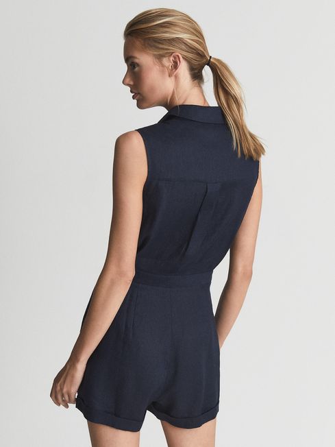 Ema Sleeveless Linen Playsuit