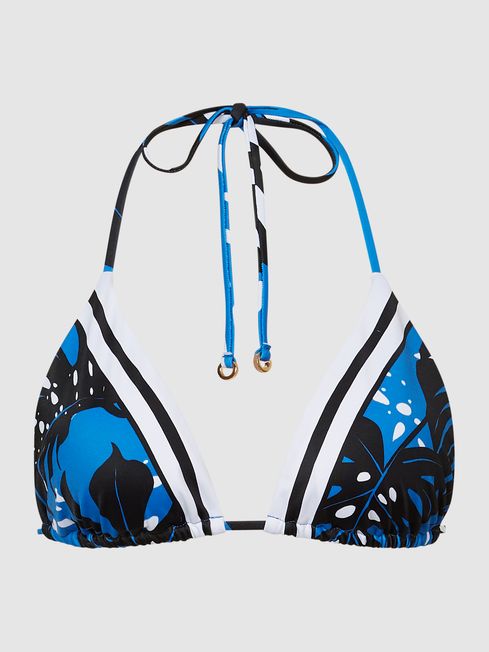 Callie Printed Triangle Bikini Top