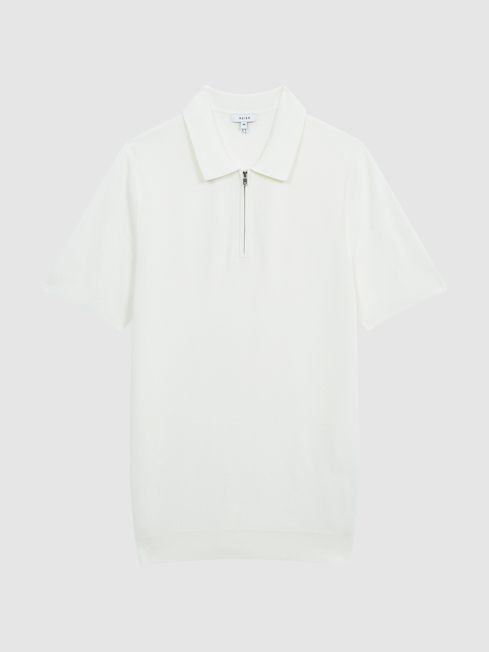 Otis Half Zip Stitch Interest Polo T-Shirt