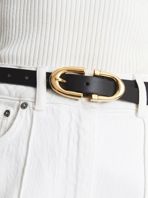 Bailey Horseshoe Buckle Leather Belt