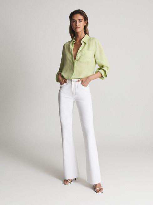 Laurel High Rise Raw Hem Flared Jeans