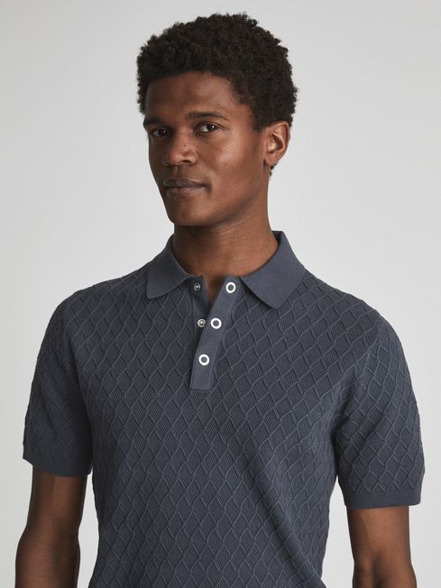Dollar Textured Diamond Stitch Polo T-Shirt