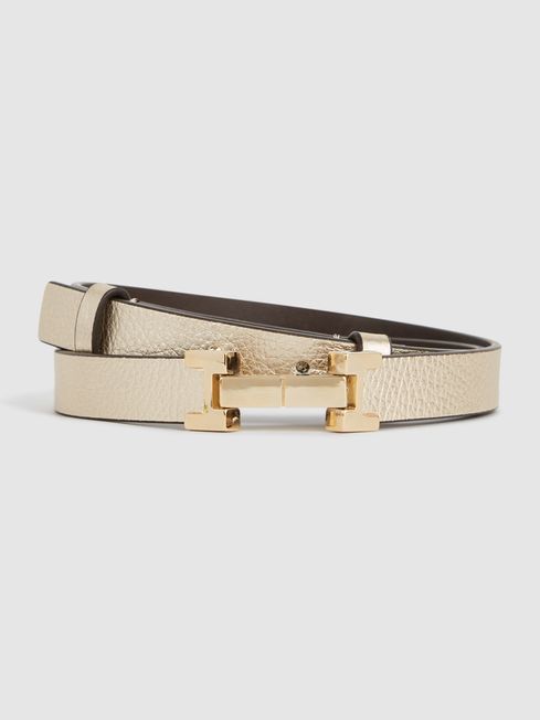 Hayley Leather Metallic Belt