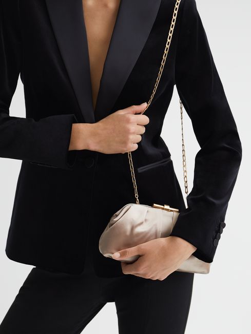 Adaline Satin Satin Clutch Bag