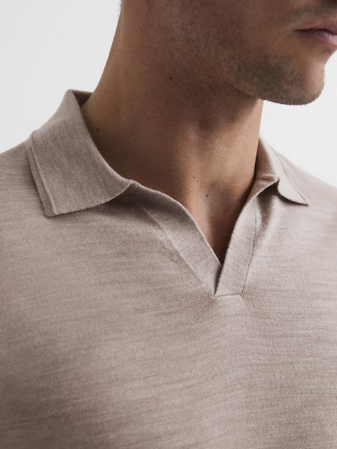 Duchie Merino Wool Open Collar Polo Shirt