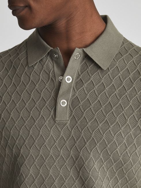 Dollar Textured Diamond Stitch Polo T-Shirt