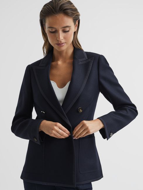 Gia Double Breasted Twill Blazer