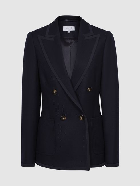 Gia Double Breasted Twill Blazer