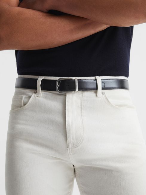 Aldwych Reversible Leather And Suede Belt
