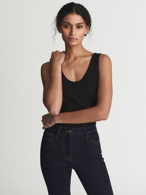 Violet Scoop Neck Jersey Vest Top