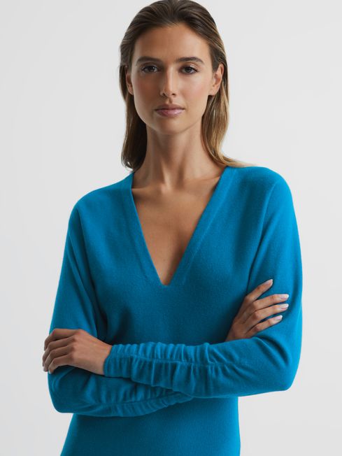 Jenna Cashmere Blend Ruched Sleeve Dress