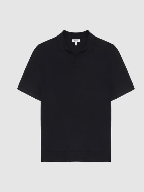 Duchie Merino Wool Open Collar Polo Shirt