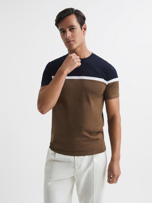 Piet Mercerised Colourblock T-Shirt