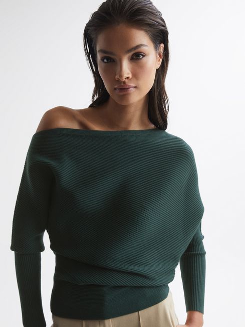 Lorna Asymmetric Drape Knitted Top