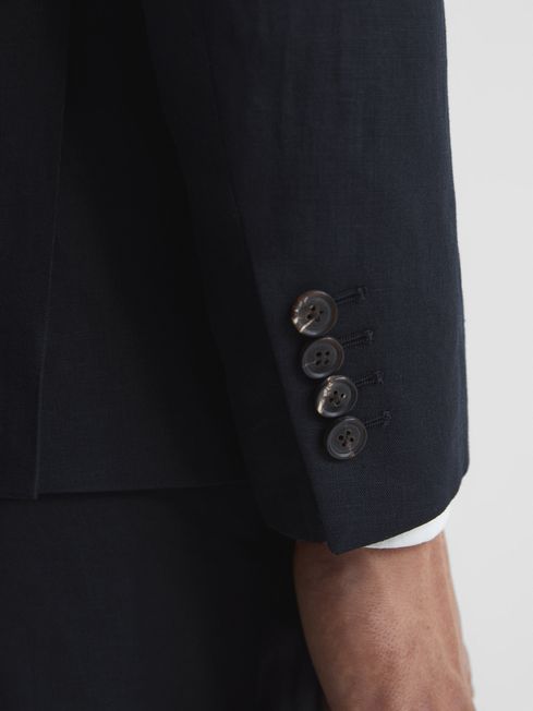 Kin Single Breasted Linen Slim Fit Blazer