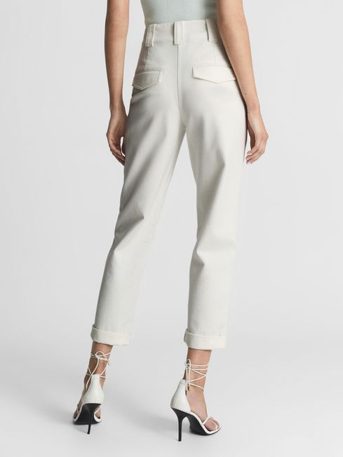 Ava Button Fly Cotton Trousers