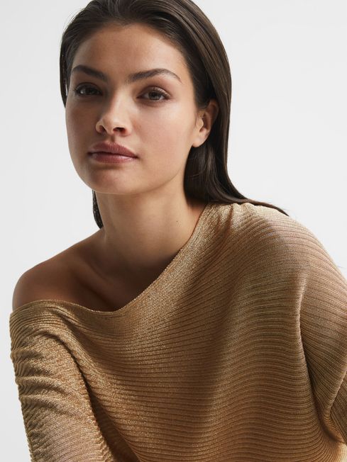 Louisa Asymmetric Drape Knitted Top