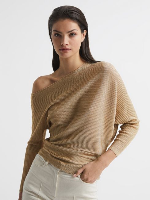 Louisa Asymmetric Drape Knitted Top