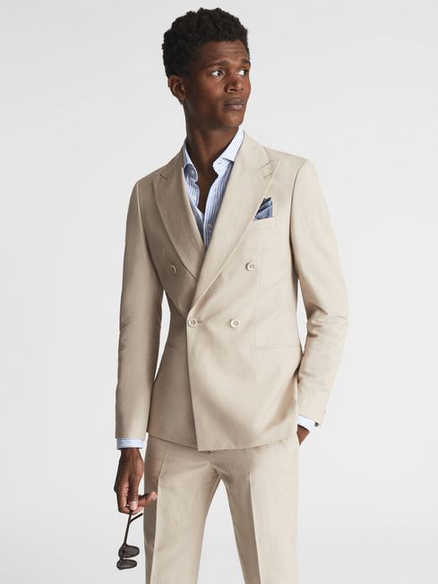 Tone Double Breasted Linen Blazer