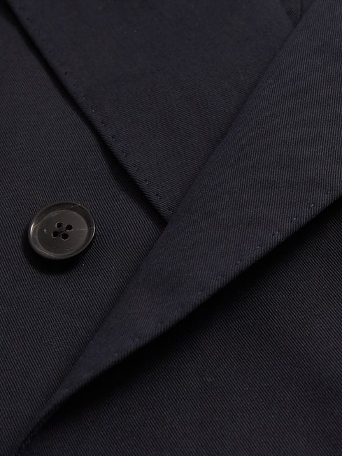 Class Double Breasted Cotton-Linen Blazer