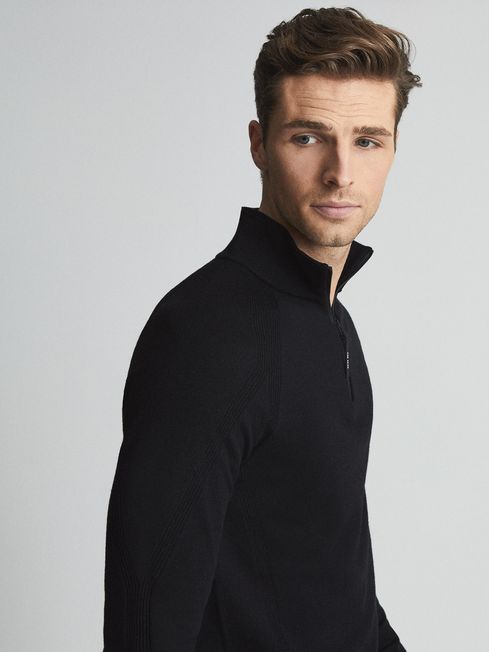 Affleck Golf Stretch Merino Zip Neck Jumper