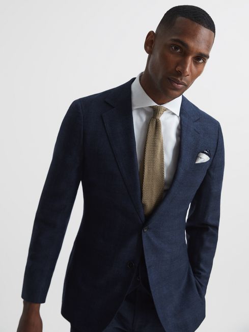 Ancroft Single Breasted Prince Of Wales Check Blazer