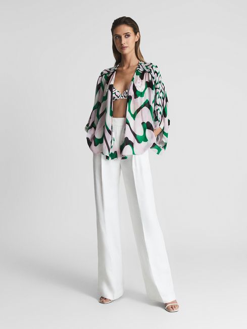 Paige Printed Resort Shawl Top