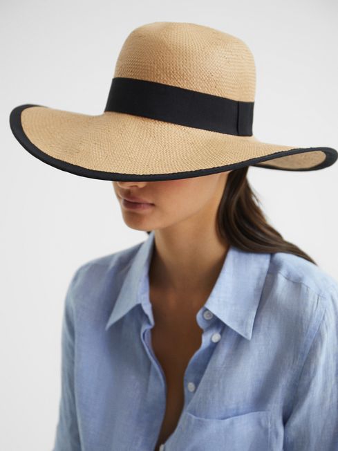 Nina Raffia Woven Wide Brim Hat