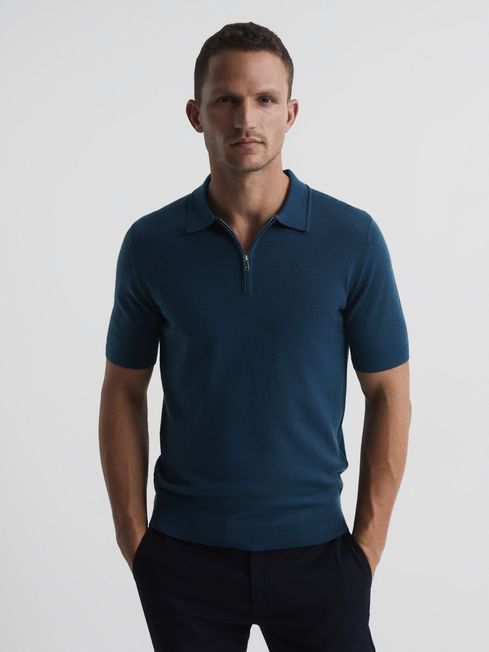 Maxwell Merino Zip Neck Polo T-Shirt