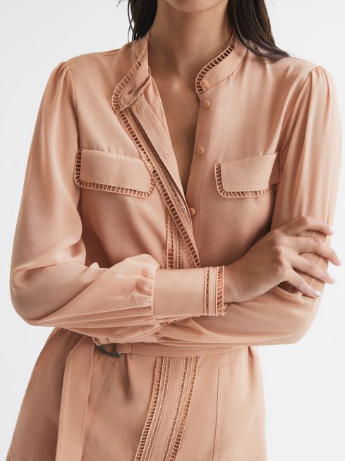 Cassia Ladder Trim Detail Flippy Dress