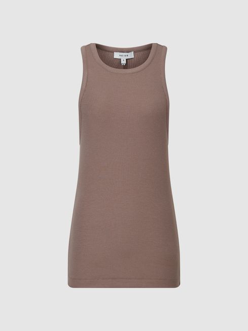 Mirabel Ribbed Jersey Racer Tank Top
