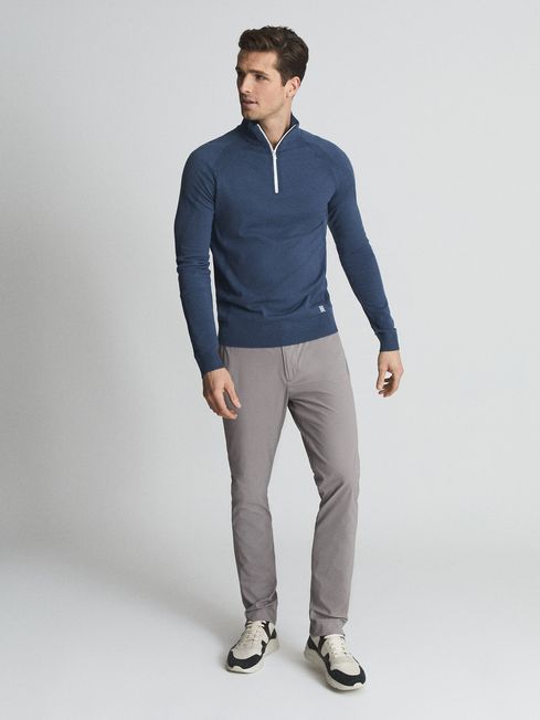 Affleck Golf Stretch Merino Zip Neck Jumper