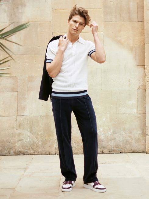 Charles - Che Velour Jogger With Piping