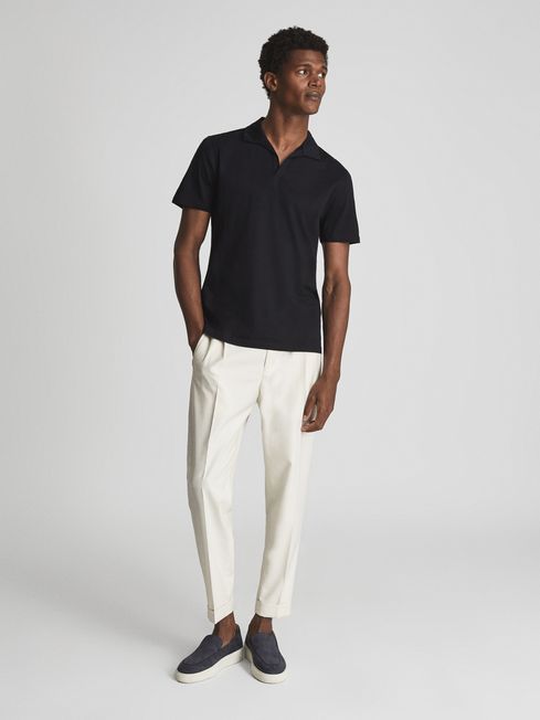 Jaxx Mercerised Open Collar Polo T-Shirt