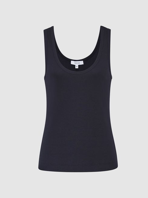 Violet Scoop Neck Jersey Vest Top
