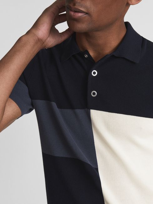 Primo Press Stud Colourblock Polo T-Shirt