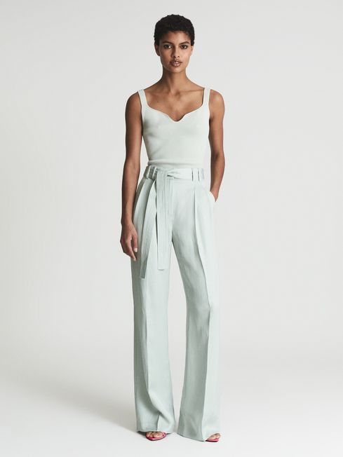 Praire Linen Blend Wide Leg Trousers