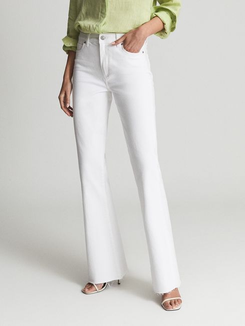 Laurel High Rise Raw Hem Flared Jeans