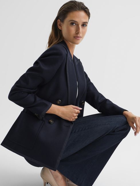 Gia Double Breasted Twill Blazer