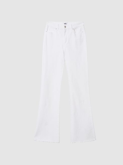 Laurel High Rise Raw Hem Flared Jeans