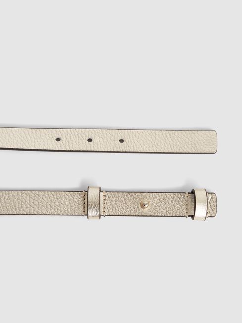 Hayley Leather Metallic Belt
