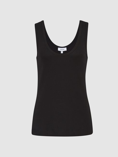 Violet Scoop Neck Jersey Vest Top