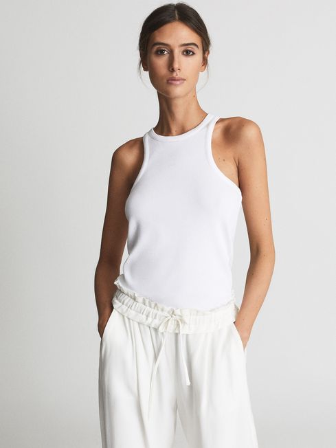 Mirabel Ribbed Jersey Racer Tank Top