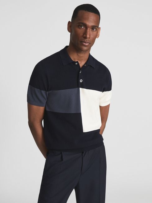 Primo Press Stud Colourblock Polo T-Shirt